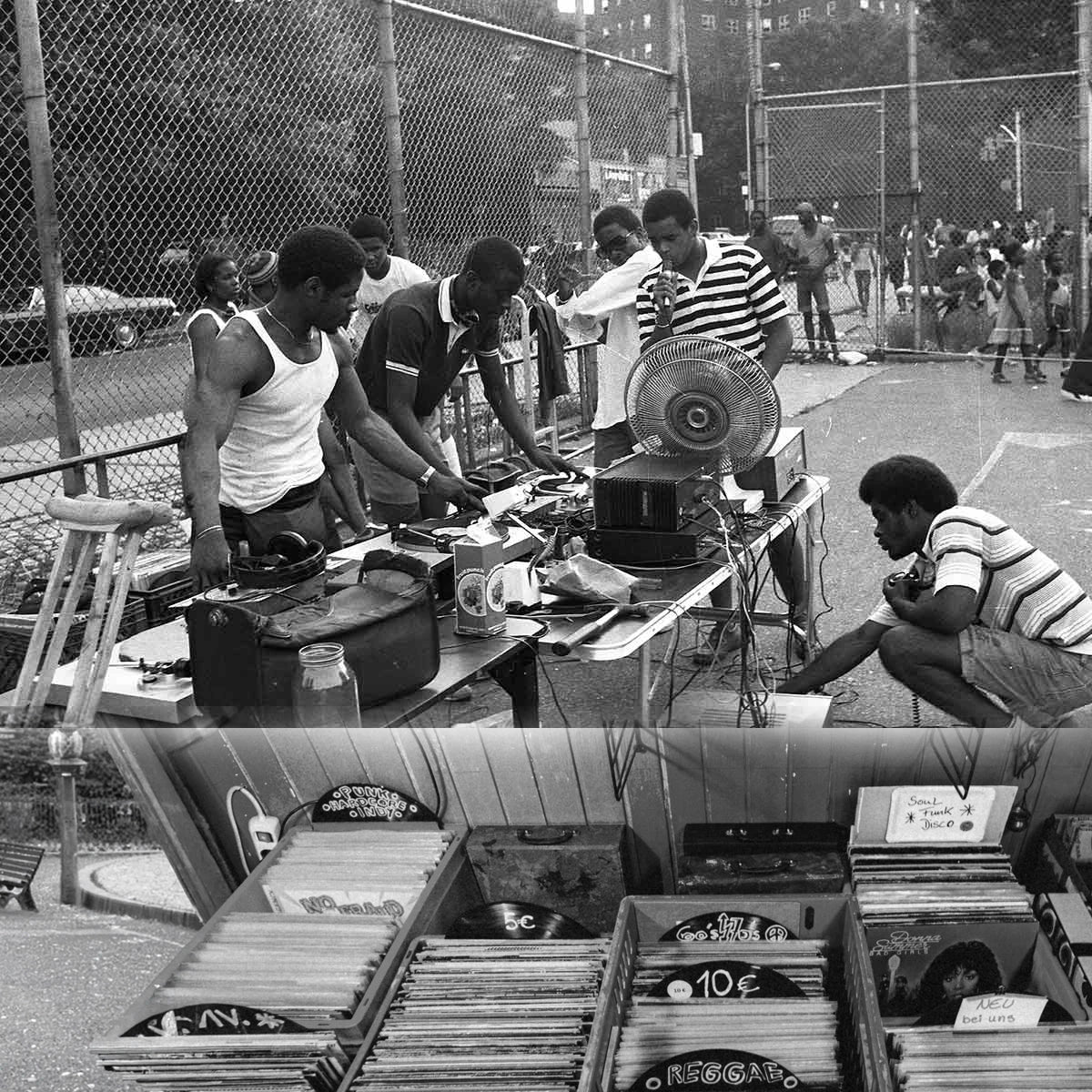 New York hip-hop archive - park jam and vinyl crates.